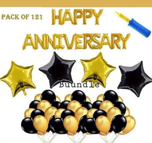 Golden And Black Happy Anniversary Decor Deal