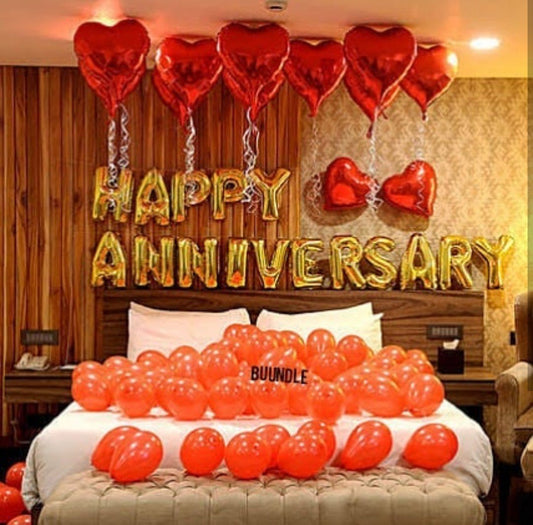 Golden And Red Happy Anniversary Decor Deal