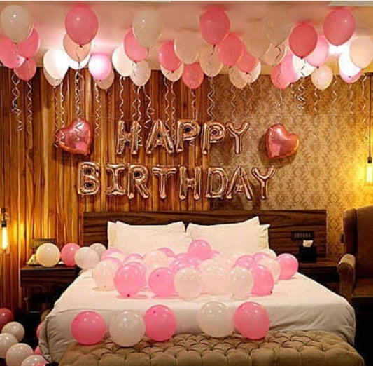 Pink and White birthday balloons deal