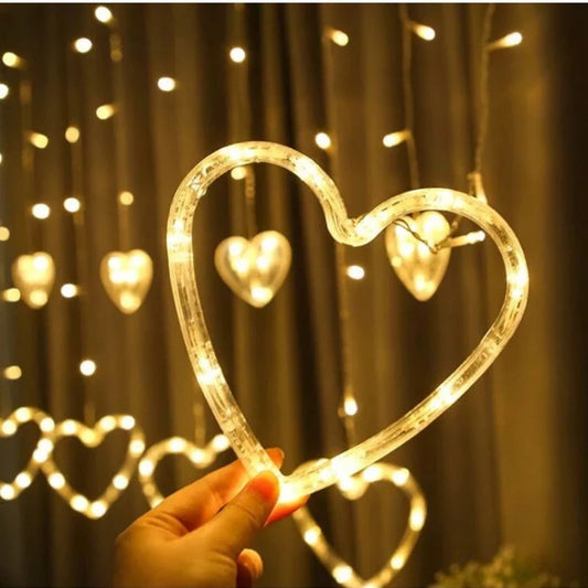 Heart Shape Curtain Fairylight