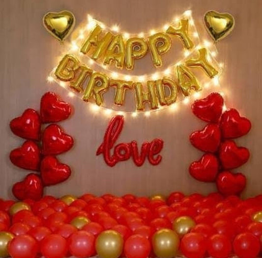 Happy birthday Golden and Red Balloons Deal