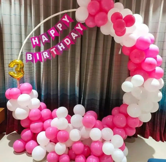 Happy birthday Pink White Balloons Celebration Deal