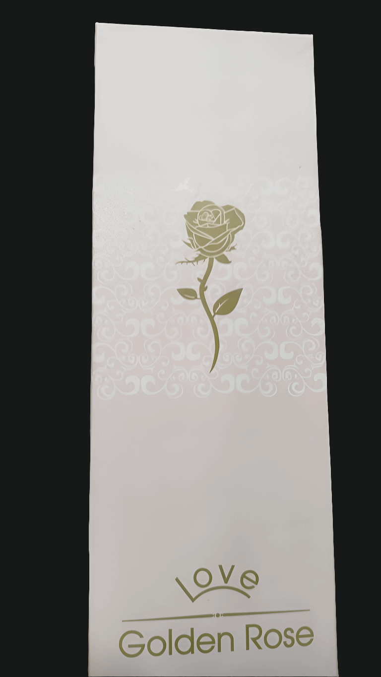 24K Aluminum Foil Plated Red Rose with Love Stand Packed in a box
