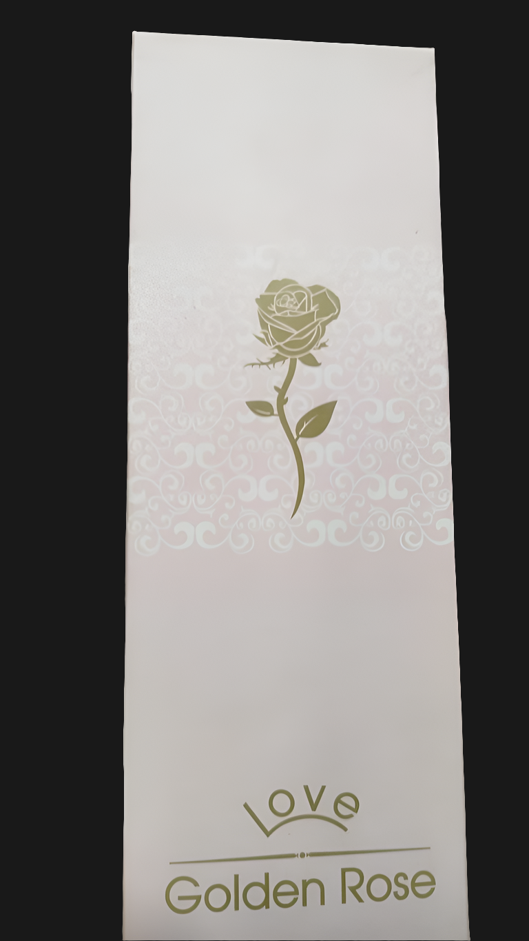 24K Aluminum Foil Plated Red Rose with Love Stand Packed in a box