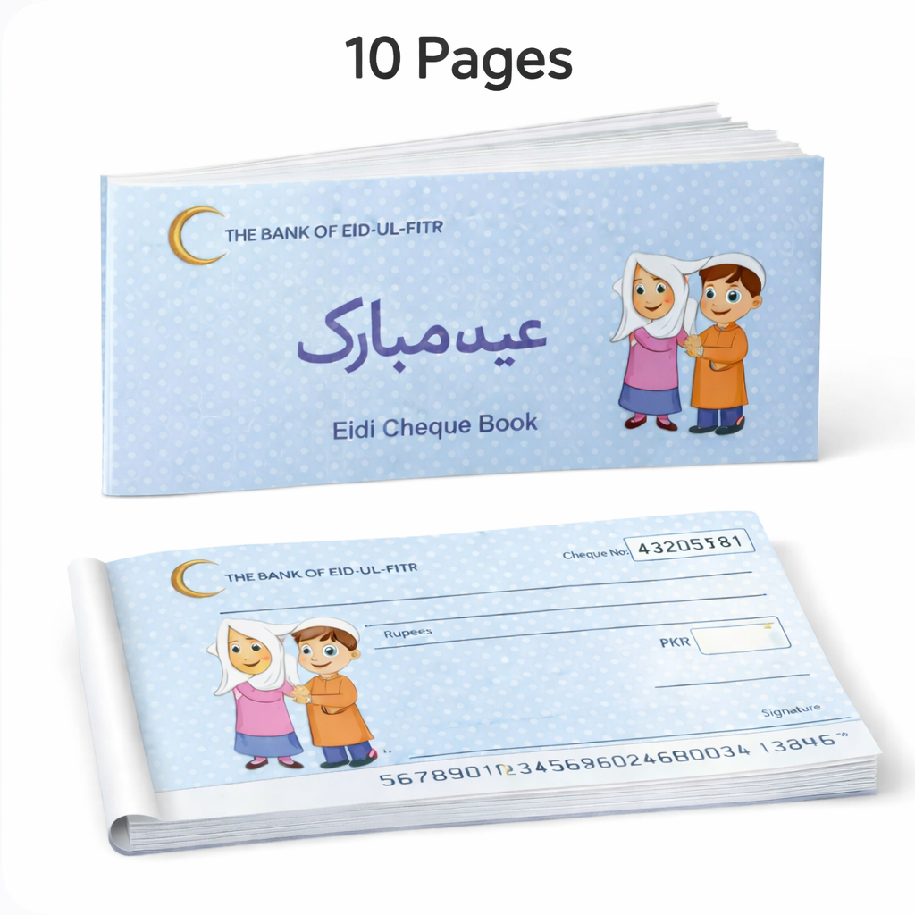 Eidi Cheque Book, 10 cheque's per book