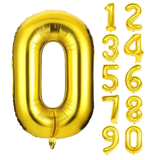 Number Foil Balloons - Golden (16 inches)