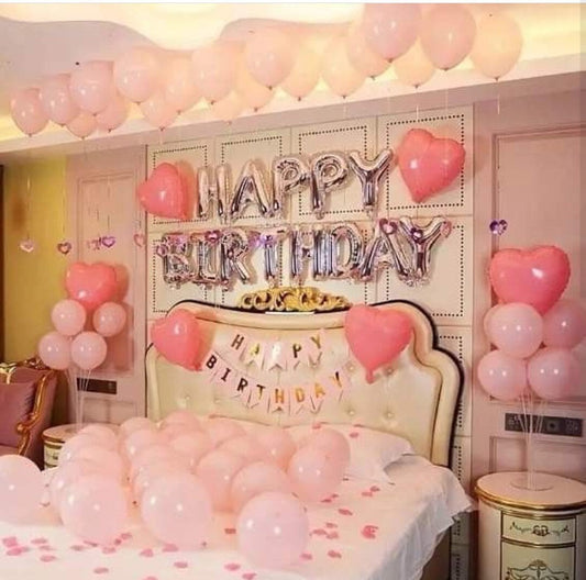 Happy birthday PINK Heart Balloons Deal Buundle 
