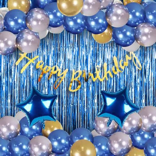 Blue Happy birthday New balloons