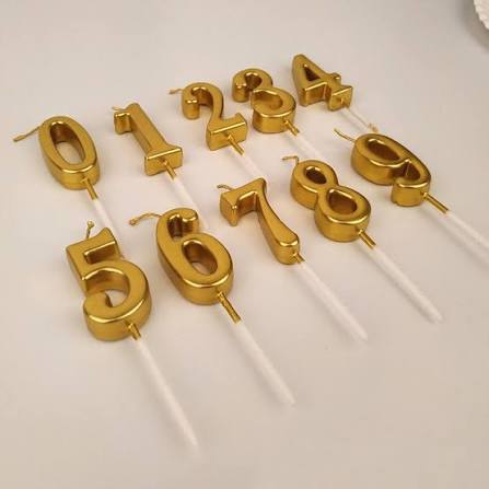Number Candles Golden For Birthday, Anniversary Cake Decoration and Celebration
