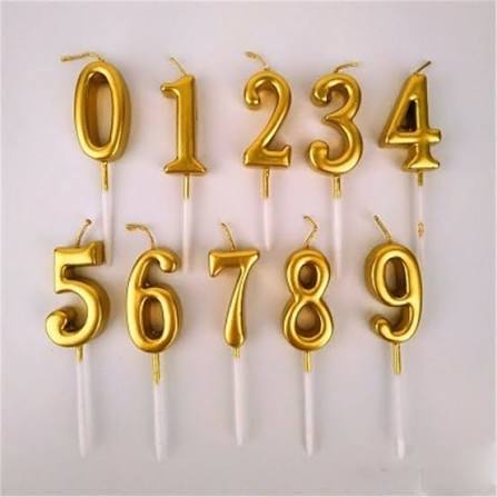Number Candles Golden For Birthday, Anniversary Cake Decoration and Celebration