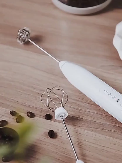 Electric 2 in 1 Milk Frother Portable Egg Beater/Coffee Beater USB Rechargeable Handheld Coffee Blender Milk Shaker Mixer