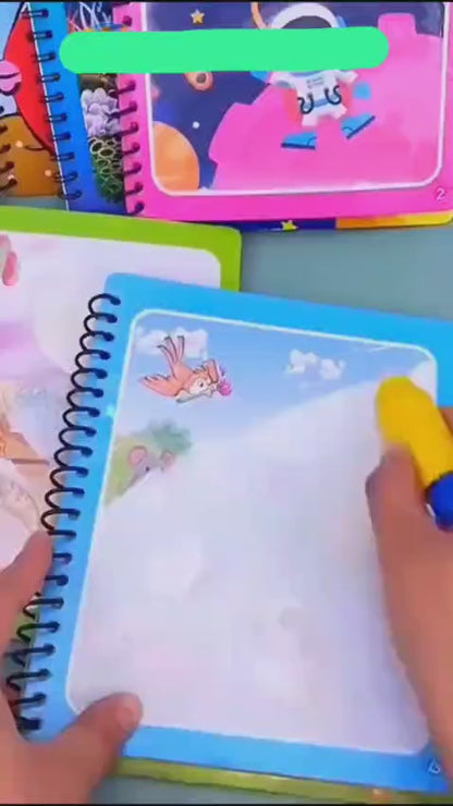 Magic Water Book for Kids – Reusable Mess-Free Painting with Water Pen