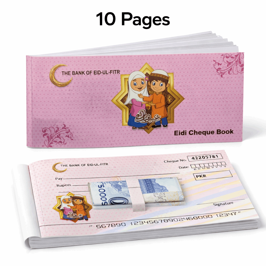 Eidi Cheque Book, 10 cheque's per book