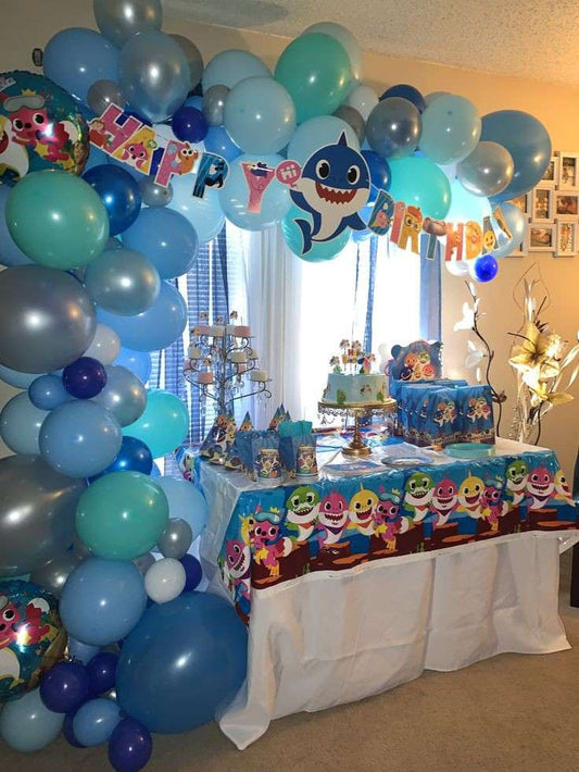 Baby shark birthday balloons