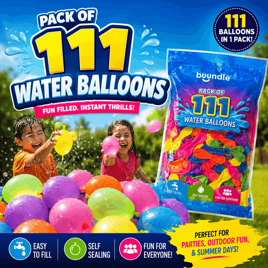 111pc Water Balloons Set - Quick Fill in 60 seconds - Fast and Fun Water Games