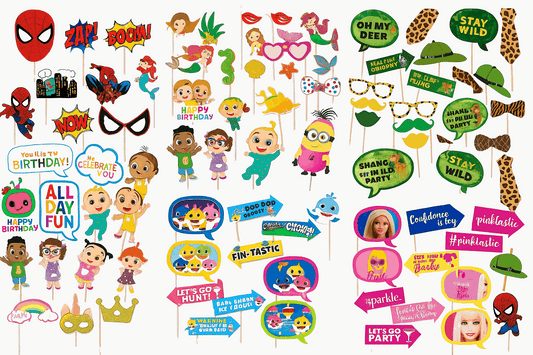10pcs Cartoon Props for Theme Kids Birthday party