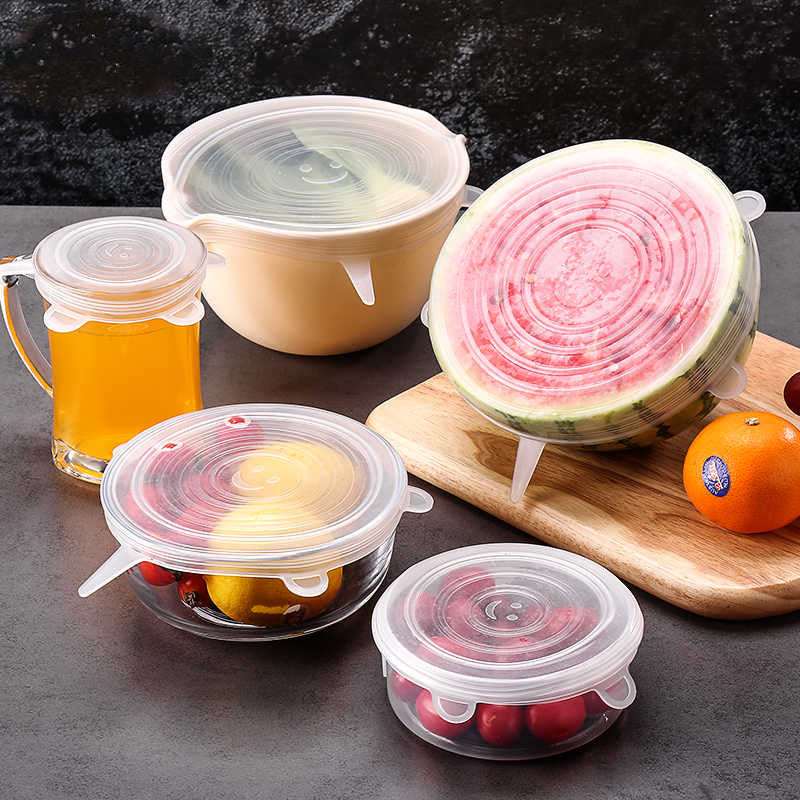 6-Pack Silicone Food Lids - Airtight, Leak-Proof & Reusable Container Covers