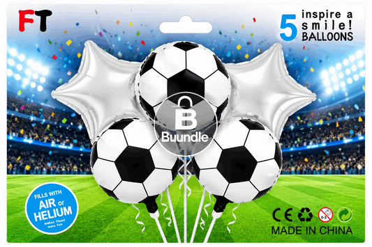 5 Pcs Football Theme Foil Balloons