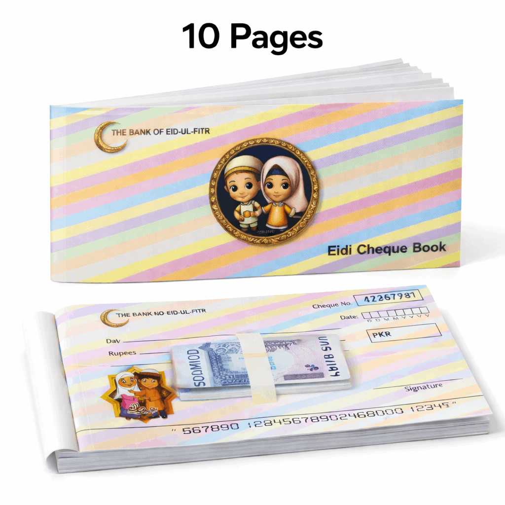 Eidi Cheque Book, 10 cheque's per book