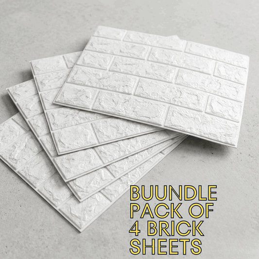 3D White Brick Wall Panels – Peel & Stick Foam Sheets | Waterproof Self-Adhesive | 30×27 Inches | Transform Any Room Instantly