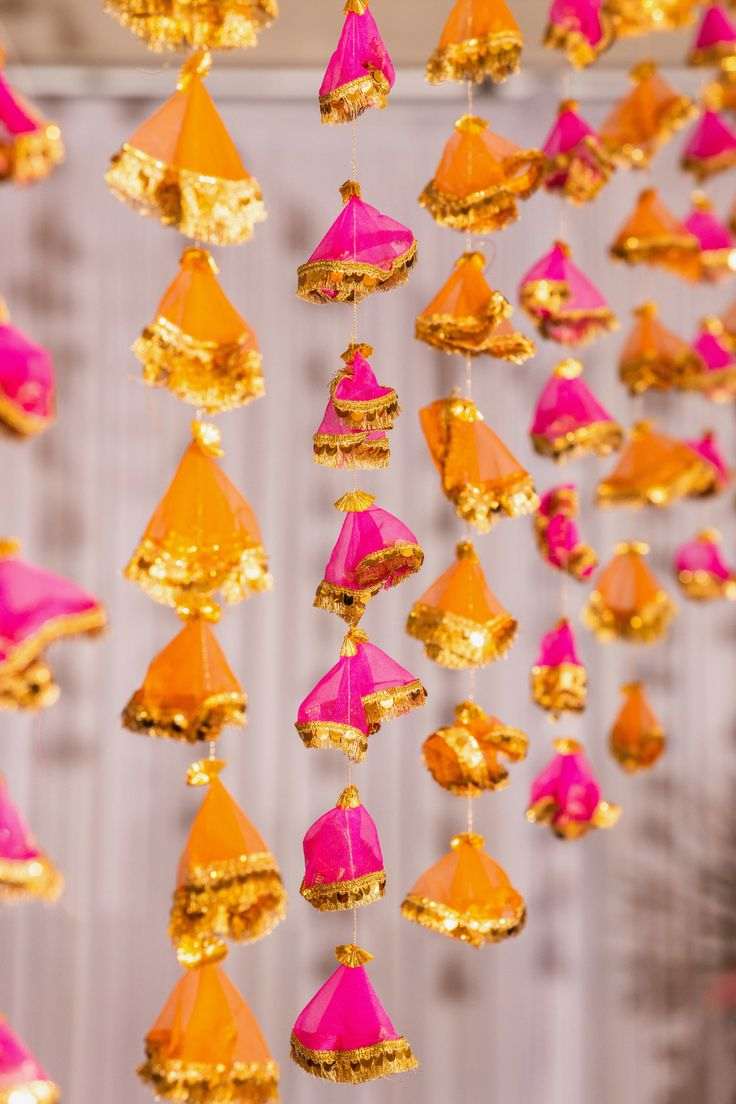 Pack of 12 - 6ft Net Tassel Garland for Shadi Mehndi Dholki Nikah Event Decoration