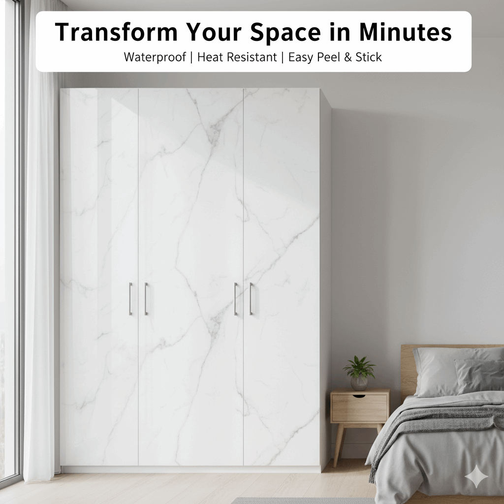 Self Adhesive White & Black Marble Sheet Sticker For Kitchen, Cupboard – Anti Oil And Heat Resistant Wallpaper
(60cmx200cm)