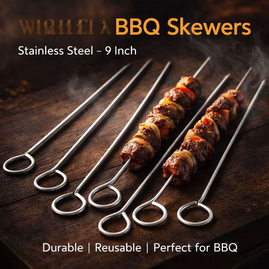 Pack of 6pcs Almost 9inches BBQ Skewers
