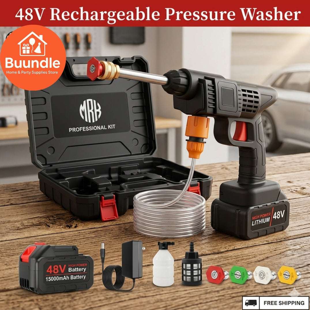 High Pressure Washer Rechargeable Gun 48V - Car Wash Machine Pump - Solar Panel Cleaner - Car - Fence - Wall - Floor Cleaning