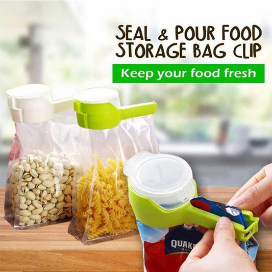 Pack of 2pcs 2 in 1 Large Size Shopping Bag Sealing Nozzle Clip