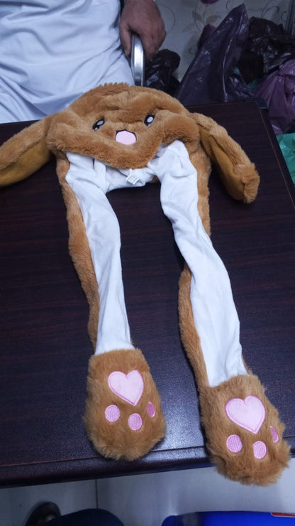 Ear Muffs, Ear Jumping Cap for Kids and Adults /New Rabbit Hat with Moving Ears Funny Headband Ears Popping Up