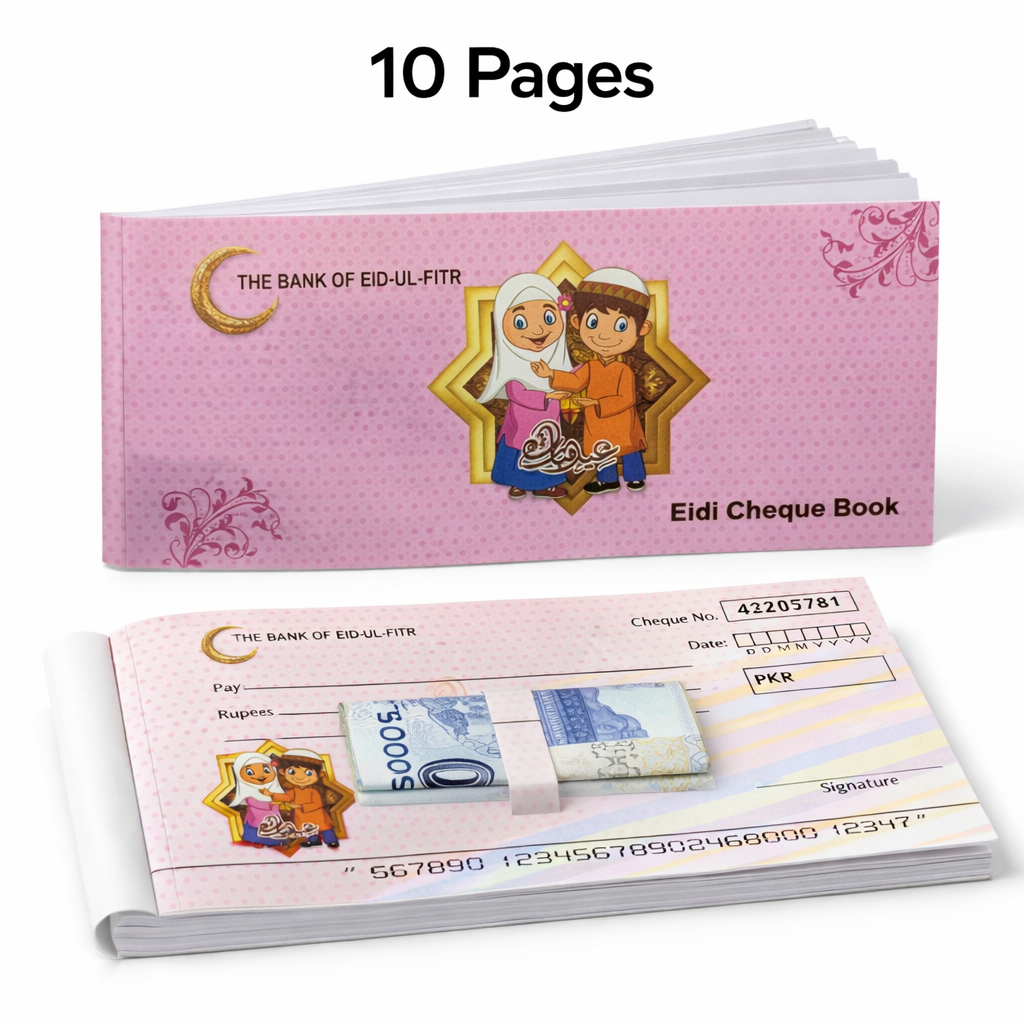 Eidi Cheque Book, 10 cheque's per book