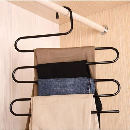 5 Layers Stainless Steel Clothes Heavy Hanger Black Colour