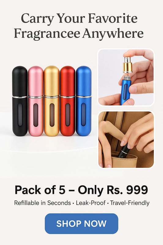Pack of 5 Perfume automisers- 5ml Portable Mini Refillable Perfume Spray Bottle for Easy to Carry
