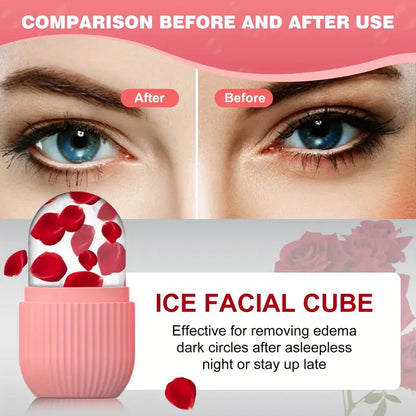 Facial Beauty - Facial and Eye Ice Rollers, Silicone Skin Brightening Tool, Reusable and Relaxation