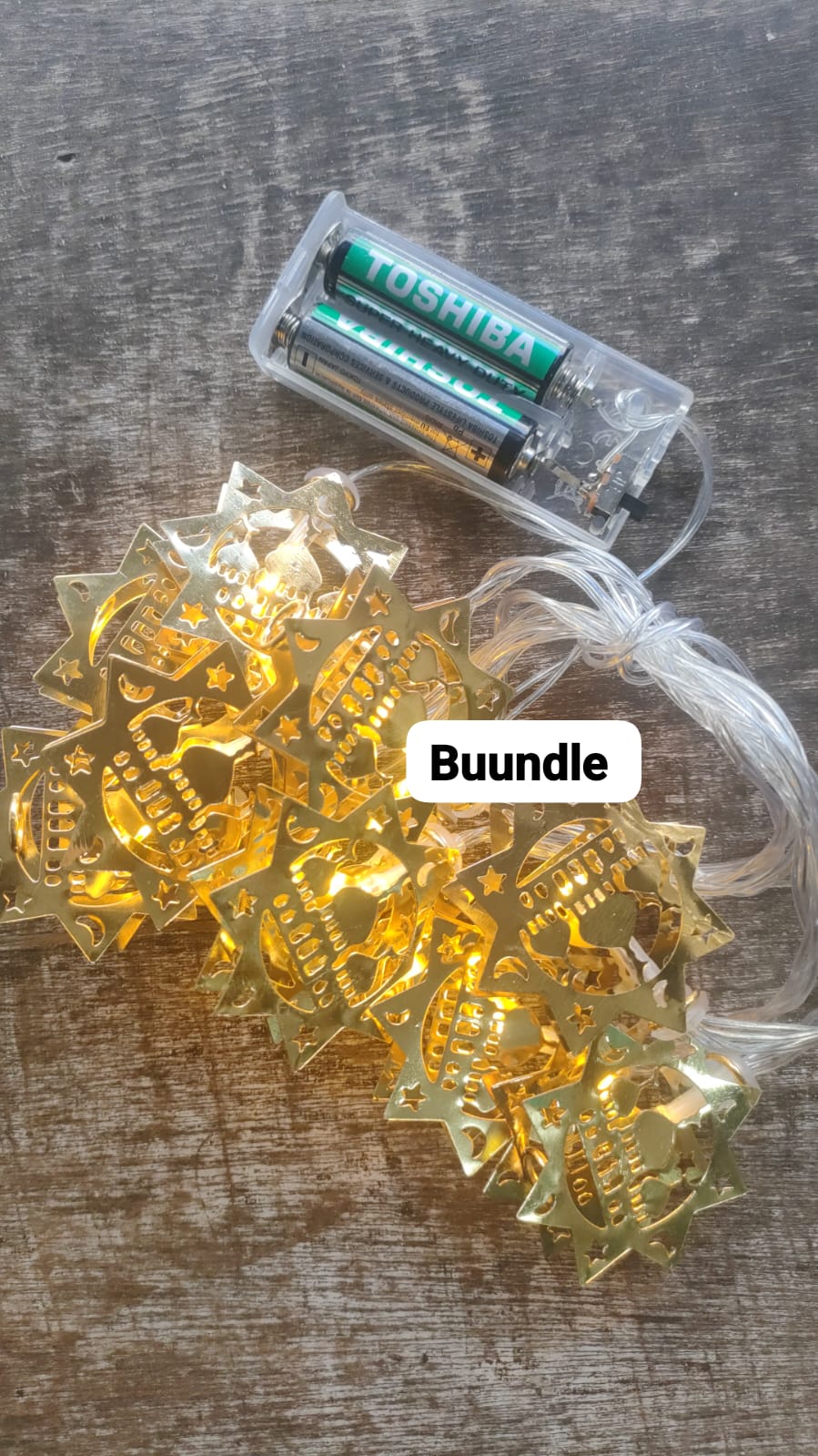 Metal Round Mosque Shaped Ramadan Mubarak/ Eid Mubarak Decoration Fairy Light