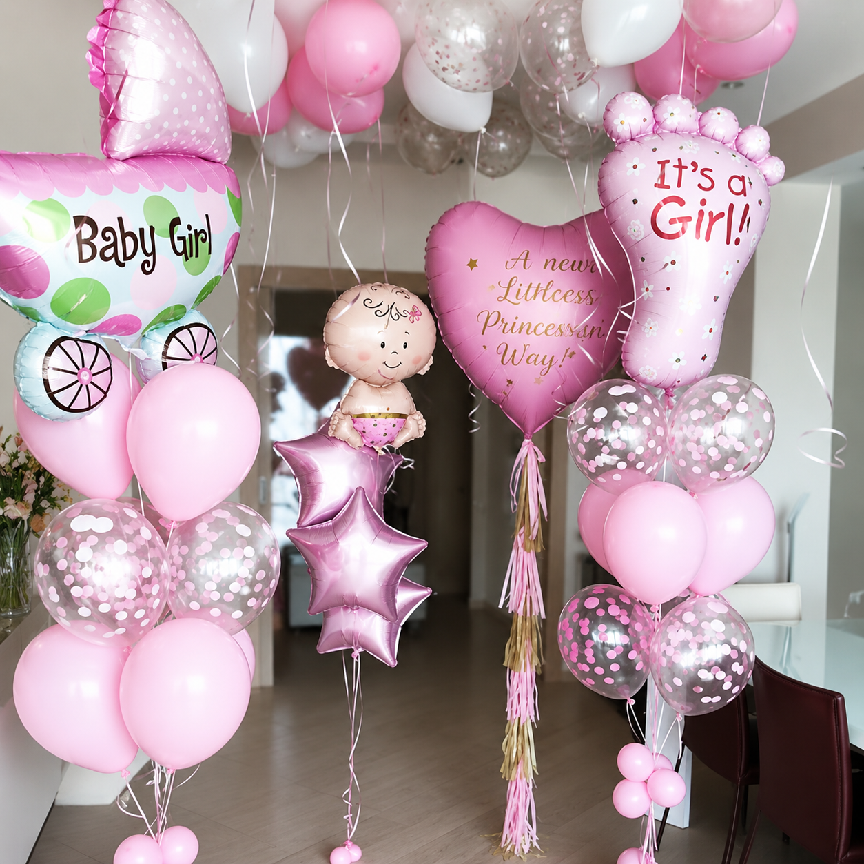Baby Boy/Girl Welcome Balloons Decoration for Baby's Arrival