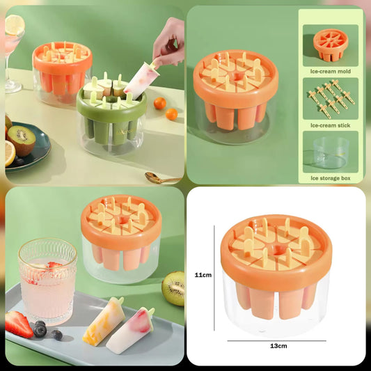 Silicone 7pcs Ice Cream Mould with Bowl