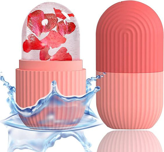 Facial Beauty - Facial and Eye Ice Rollers, Silicone Skin Brightening Tool, Reusable, No Battery,Daily Skincare and Relaxation