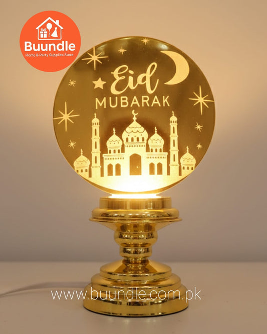 Golden Eid Mubarak LED Acrylic Decor Lamp