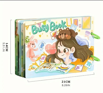 Kids Montessori Busy Book with Reusable Stickers Patches