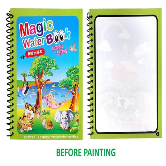 Magic Water Book for Kids – Reusable Mess-Free Painting with Water Pen