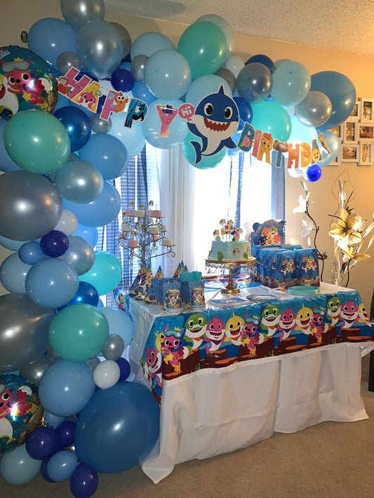 Baby shark birthday balloons