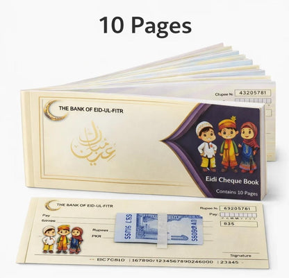 Eidi Cheque Book, 10 cheque's per book