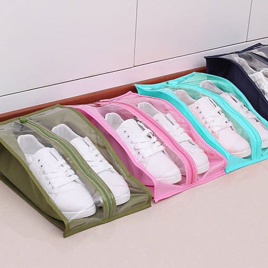 Hanging Shoe Organizer, Portable Shoe Storage Bag, Waterproof Oxford Cloth Shoes Storage Bag, Transparent Shoe Bags, Large Capacity Colorful Travel Shoe Bag, Travel Portable Sorting Pouch