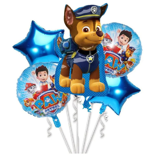 Paw Patrol Theme Foil balloons - Pack of 5 balloons