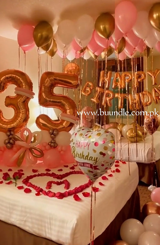 Happy birthday Rose Number Decoration