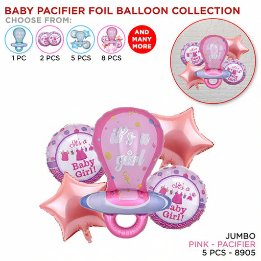 It's a Girl 5 pcs Foil Balloons Set