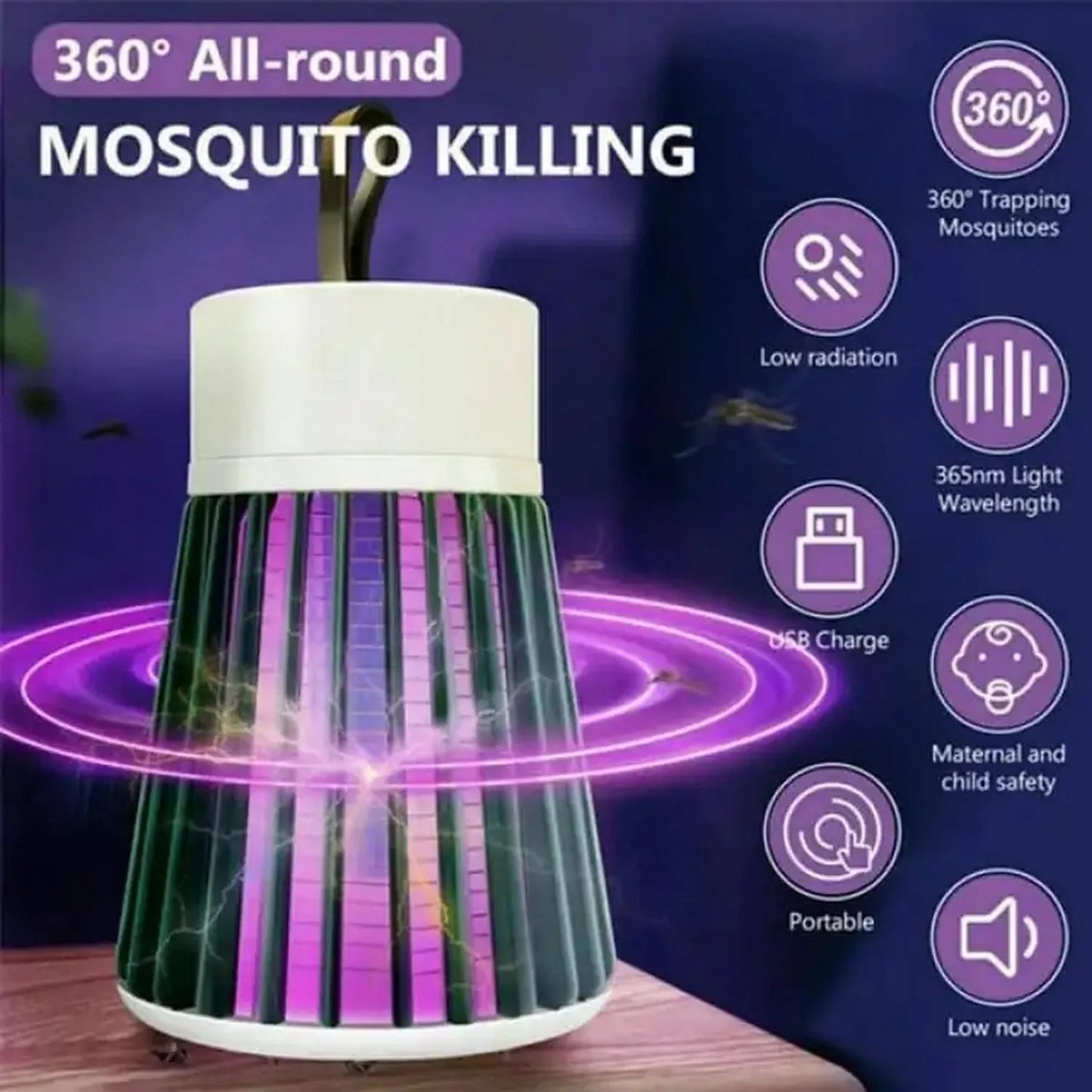 New Electric Shock Mosquito Killing Lamp, Electric Mosquito Bug Zapper, USB Anti Mosquito Killing Lamp