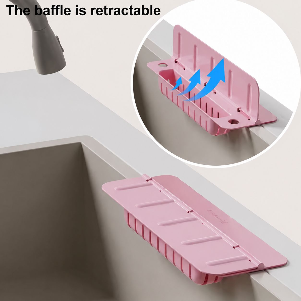 2in1 Kitchen Splash Guard with Sponge Holder and LID Cover Flip