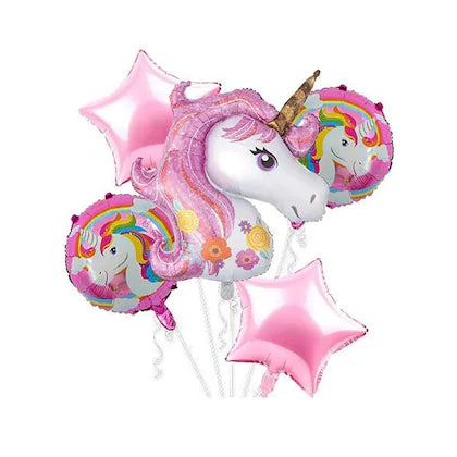 Unicorn Theme Foil Balloons - Buundle.com.pk
